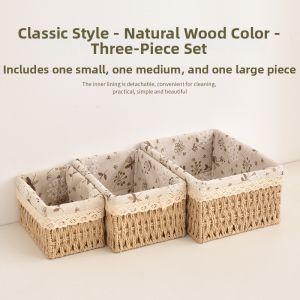 Weaved Basket with Lid for Storage