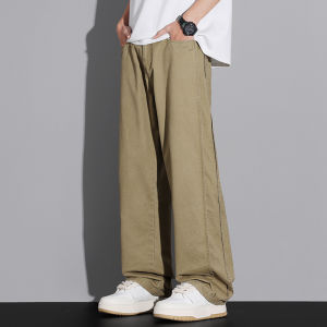 Quần Ống Rộng Bằng Cotton Nguyên Chất Cho Nam Mùa Hè Quần Dài Thể Thao Rộng Rãi Quần Dài Công Sở Phong Cách Mỹ Quần Dài Đa Năng Cho Thanh Thiếu Niên