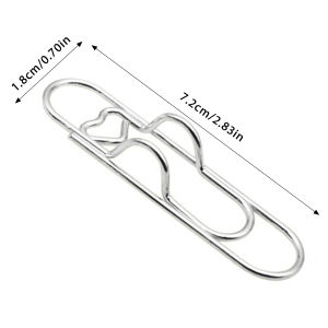 Colorful Love Shaped Paperclips Multifunctional Paper Fix Metal Pen Holder Clip Journal Document Clips Notebook Pin Accessories