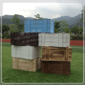 Large Size Solid Wood Box Flip Cover Storage Display Tea Record Painting Display Shooting Props Mini Gun Box Vintage Style Home Storage Organizer