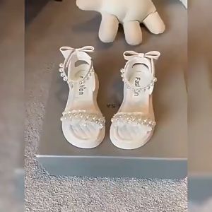 Dép Chiến Binh Cho Bé Gái 3-12 Tuổi Sandal Dép Quai Cho Bé Gái  Dép Xăng Đan Chiến Binh Da Mềm Nơ Gót Quai Ngang Đính Ngọc Hàng Nhập Quảng Châu Cao Cấp