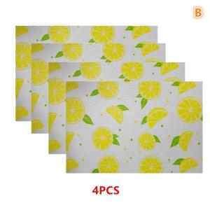 4PCS PEVA Refrigerator Pad Waterproof Anti-oil Can Be Cut Washed Kitchen Placemat Drawer Shoe Cabinet Shelves Fridge Pad〔CC11〕