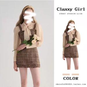 เสื้อเชิ้ตผู้หญิงสไตล์ฝรั่งเศส แขนยาว ปมผีเสื้อ กระโปรงทรงเอ ทรงเข้ารูป ฤดูใบไม้ร่วง 2025 เสื้อเชิ้ตผู้หญิงสีพื้น