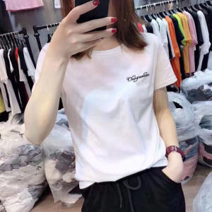White Pure Cotton Loose Short Sleeve T-Shirt Womens Summer New Style Korean Version Basic round Neck Half Sleeve Top