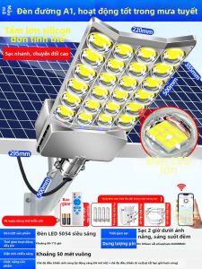 HAOJUNJIA | Đèn LED Ngoài Trời Sử Dụng Năng Lượng Mặt Trời với Độ Sáng Mạnh và Góc Chiếu Rộng Ba Chiều