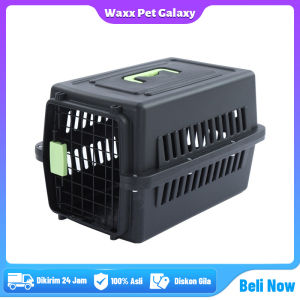 Pet Cargo Hitam Kandang Anjing Kandang Kucing Kelinci/Anabul - Tas Travel Hewan - Pet Carrier Kandang Dengan Pintu Besi Gratis Alas