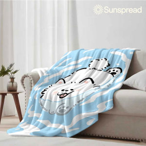 Beast Kingdom | Cute Puppy Cartoon Soft Warm Flannel Blanket Lightweight Cozy Christmas Halloween Home Decor Room