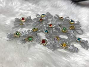 โบว์สำหรับติดบาตรพระ สีเงิน