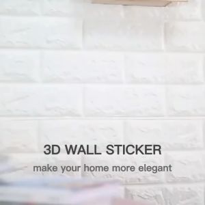 3D Wall Stickers Waterproof Noise Reduction Self Adhesive Foam Brick Room DIY Decoration A Box Of 20 Pieces 70 x 77CM