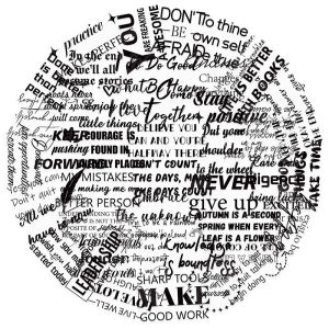 50PCS Inspirational Stickers Transparent Black English Phrase Decals Motivational Phrase Stickers for Water Bottles Skateboards