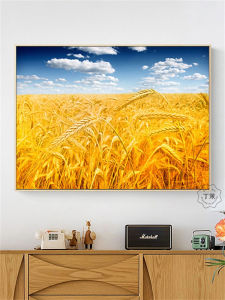 Modern Minimalist Entrance Hall Wall Art Wheat Field Painting Luxury Style Restaurant Decor Living Room Sunlit Field Mural