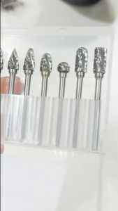 TP ดอกคาร์ไบด์ ชุดดอกเจียร ขนาดแกน3มิล หัว6มิล ชุดหัวเจียรทังสเตนคาร์ไบด์  ดอกเจียรดอกกัดแกน 10ชิ้นในกล่อง
