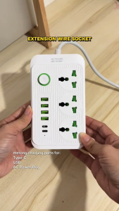 Universal Power Strip With Multiple Outlets And Fast Charging Ports For Study Area And Work Desk Safety Design T513-2PD 3 Sockets T514-2PD 4 Sockets T523-2PD 6 Sockets