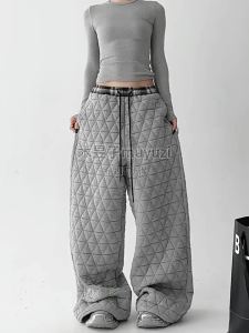 MUYUZI | Quilted Loose Straight Fit Warm Pants