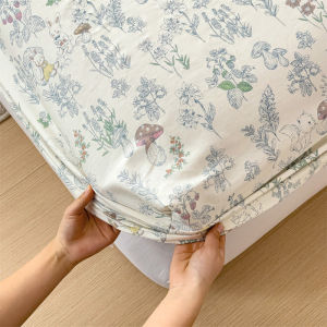 Dansunreve 100% cotton Fittedsheet Hoa siêu mềm Ga trải giường Hoạt hình Nữ hoàng đơn Vua