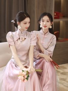 Váy Cưới Phong Cách Trung Hoa Mới Váy Cạp Cao Dài Tay Cho Đám Cưới Váy Cạp Cao Ôm Sát Cơ Thể Cho Các Cô Gái Váy Cạp Cao Thường Ngày