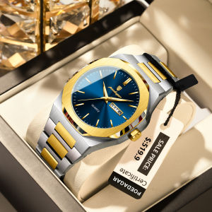 POEDAGAR Luxury Fashion Mens Quartz Watches Stainless Steel Date Week Man Wristwatch Waterproof Luminous Sports Men Clock Reloj