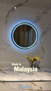 GLOREX (DIA.60cm) 3 Colour LED (Hand Motion) LED Smart Mirror Bathroom Mirror Cermin Bulat Cermin LED Vanity