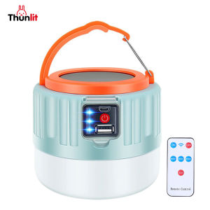 Thunlit Năng lượng mặt trời cắm trại ánh sáng điều khiển từ xa 20W siêu sáng USB có thể sạc lại ngoài trời không thấm nước năng lượng mặt trời bóng đèn xách tay LED cắm trại ánh sáng mặt trời