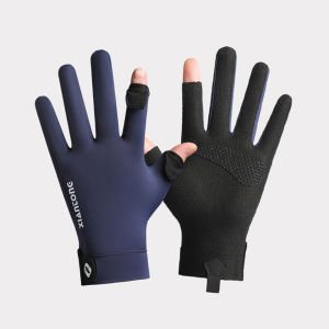 1 Pairs Man Ice Silk Fishing Gloves Summer Outdoor Anti-uv Sunscreen Gloves Touch Screen Riding Driving Gloves Fitness Gloves