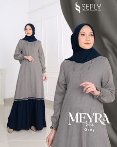 Gamis Terbaru Seply Meyra 294 Dress Cantik Polos dan Anggun