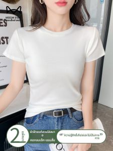 MiiOW | เสื้อยืดคอกลมแขนสั้นผ้าฝ้ายแท้สำหรับผู้หญิง MiiOW Cat ฤดูร้อน 2025 ทรงพื้นฐาน สวมใส่สบาย ระบายอากาศได้ดี ทรงสลิมฟิต