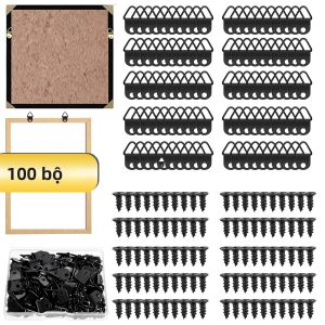 100 Bộ Móc Treo Tranh Có Ốc Vít Móc Tam Giác Khóa D-Ring Cho Đồng Hồ Gương Tác Phẩm Nghệ Thuật Khung Tranh-Treo Tường Bộ