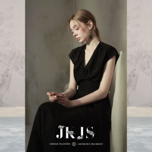 JK&JS | Sanded Soft Cupro Traditional Chinese Long Dress