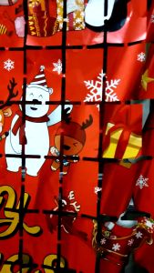 Tirai Foil Natal Merry Chritmas Curtain Foil Backdrop Pesta Natal Tirai Kotak