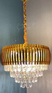 GEJIESE โคมไฟระย้า โคมระย้าคริสตัล3สี ไฟเพดาน ledโคมไฟ ไฟแต่งห้อง ไฟเพดานแบบลัคชูรี่ โคมไฟยุโรป โคมไฟเพดาน โคมไฟคริสตัลCrystal Chandelier Ceiling lamp