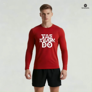 Madaha Kaos Baju Lengan Panjang Dry fit Jersey Olahraga Taekwondo Rising Movement