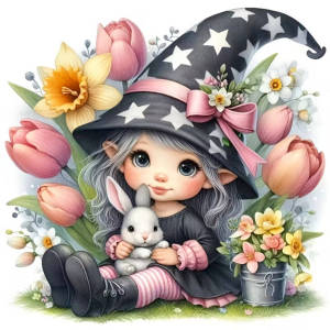 Huacan New Arrivals 2025 Diamond Painting Girl And Flower Diy Drill Mosaic Cartoon Embroidery Art Home Wall Decor Craft Kit
