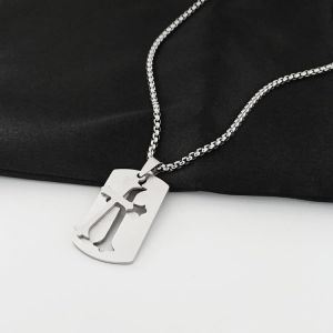 Kalung Titanium Liontin Plat Salib Trendi