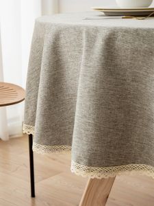 Waterproof Oil-resistant Wash-free round Tablecloth Nordic Pure Color Luxury Home Use Table Mat for round Table