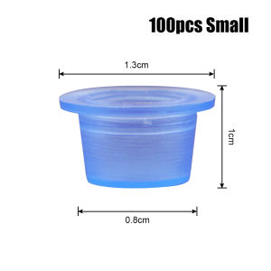 500/100pcs Disposable Tattoo Ink Cup Small Large Size Silicone Permanent Tattoo Makeup Eyebrow Pigment Container Cap Supply