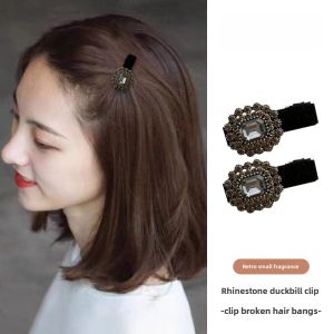 Velvet Hair Clips Side BB Clip Seamless Duckbill Hairpin Water Diamond Small Hair Accessories Korean Style Fashion Jewelry