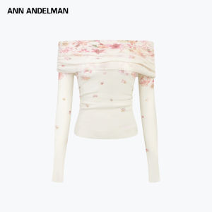 ANN ANDELMAN | Off-Shoulder Ruffle Waist Gentle Knitted Top