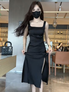 Summer New White Moon Light Strap Dress Womens Slim Fit A-Line Skirt High Waist Backless Long Dress Elegant Sensation