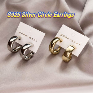 Jozoo Korean Style Circle Earrings S925 Silver Needle Studs
