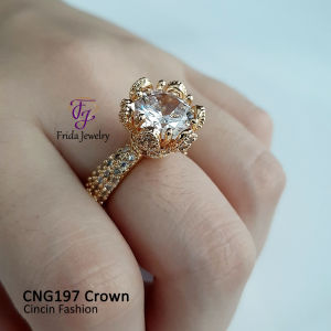 Cincin Wanita Mewah Crown Permata Perhiasan Fashion Import Premium Awet anti karat cng202