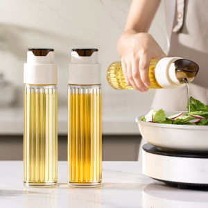 500ML Oil Bottle Gravity Auto Open&Close Glass Oil Dispenser Kitchen Household Leakproof Sauce Bottles