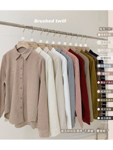 Big Brand Buyer Shop Classy Womens off-Season Big Sale Retro Thickened Sanded Fabric Shirt Womens Fall and Winter All-Matching Long Sleeve Top