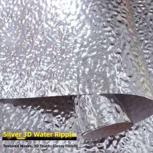 KEERMAN | 3D Wave Metal Finish Decorative Ceiling and Wall Sticker