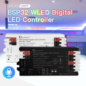GLEDOPTO ESP32 WLED LED Controller Mic UART Download Music Sound Dynamic RGB DIY WiFi WS2811 WS2812 SK6812 TM1814 WS2813 WS2815
