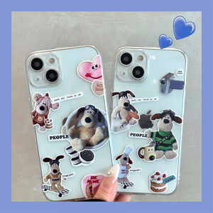 Cartoon Cute Little Dog Selfie Compatible with  13 14Promax 12Mini 14Plus Couple Womens 11 Protective Case 15 Anti-Fall Se3/6s Transparent Soft Phone Case