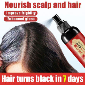 [Hair turns black in 7 days] Saffron Hair Care Essence Spray Polygonum Multiflorum Essence Mild Maintenance Herbal Plant Extract Black Hair Spray Original Hair Coloring White Hair Turned Black Hair Nourish Hair White Hair Turns Black