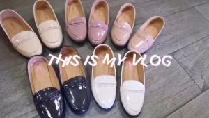 Chunky-Heel Loafers for Women: Korean Style Low Block Heel Shoes & Black School Shoes