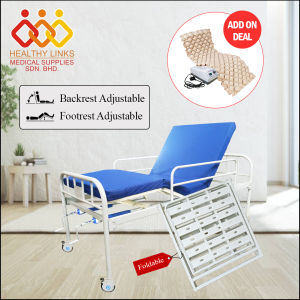 [Same-Day Delivery] Hospital Bed 2 Function Manual (M16) + Mattress + Ripple Mattress