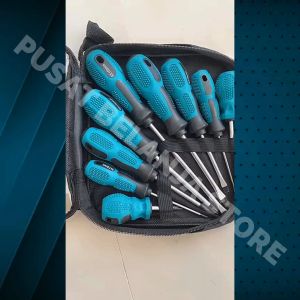 BERGARANSI Taffware Obeng plus minus bolak balik magnet Set komplit serbaguna Reparasi 9 in 1 SK803