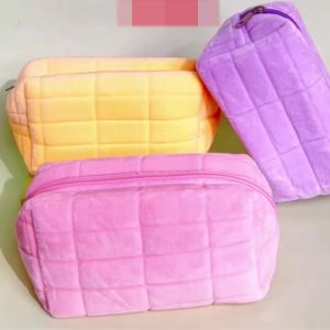 Bayar Di Tempat - Tempat Pouch Pillow Korea / Kotak Pensil Sleting Velvet Aesthetic Pastel